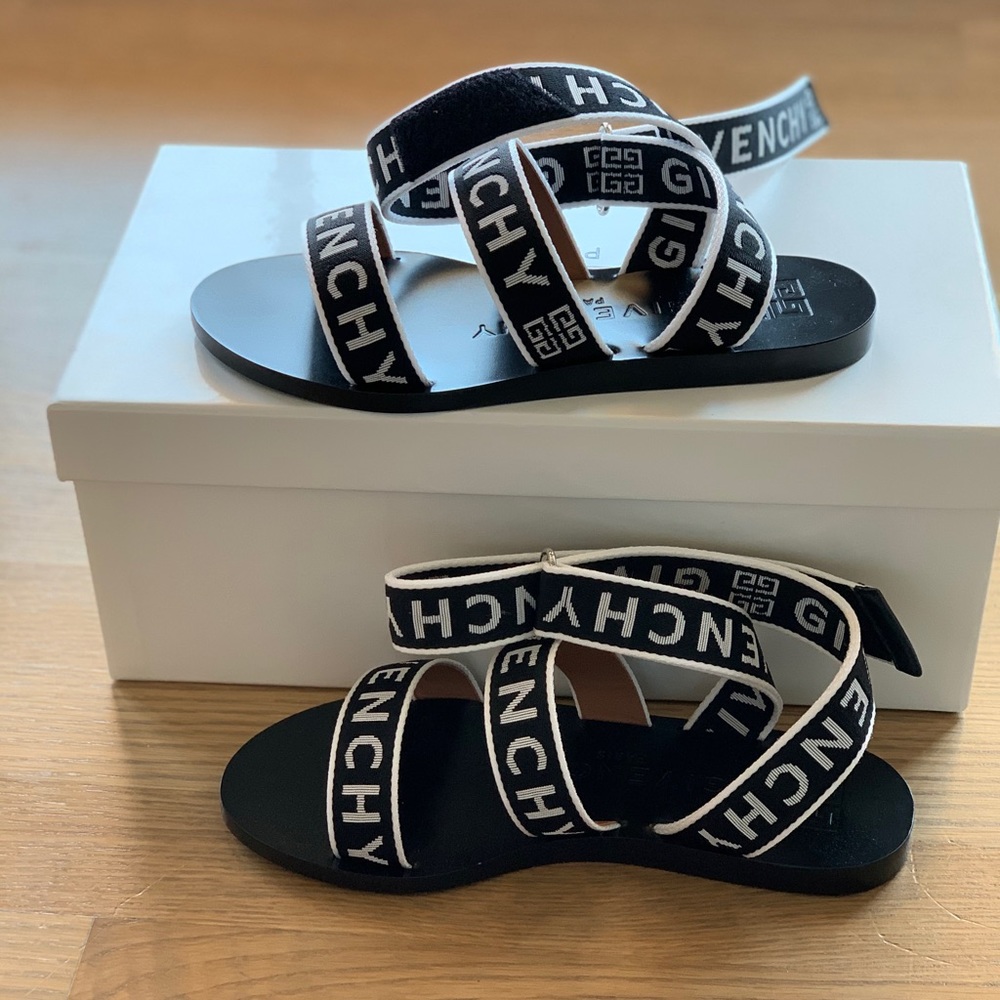 GIVENCHY 10MM STRAP LOGO GROS GRAIN SANDALS - Picture 6 of 15